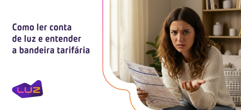 Mulher em dúvida sobre como ler a conta de luz