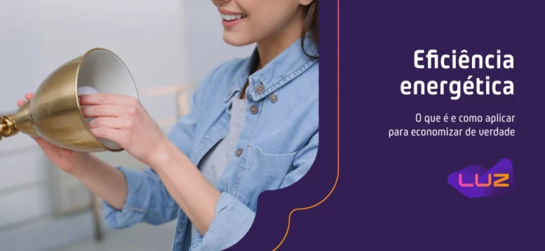 Mulher compreendendo sobre eficiência energética
